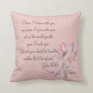 John 14:27 Bible Verse Custom Christian Gift Cushion