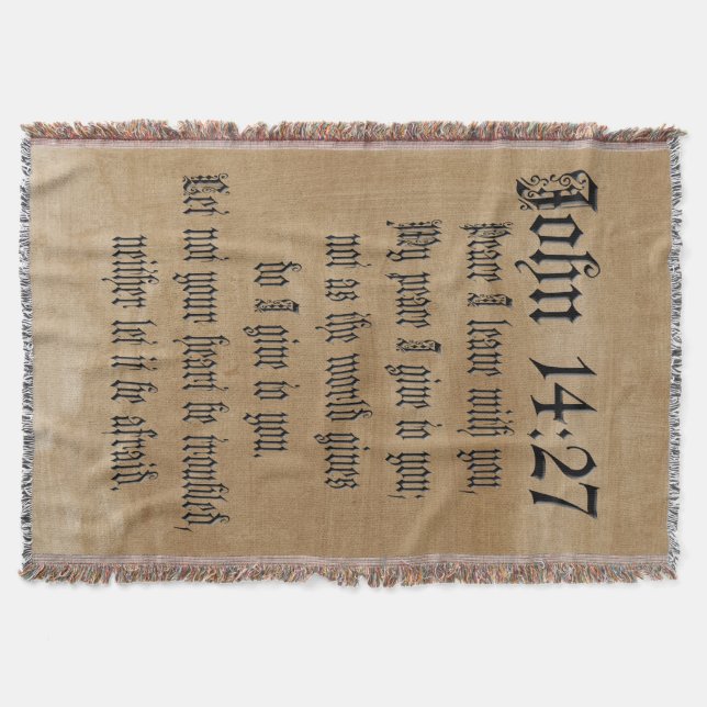 John 14:27   Bible Verse Custom Christian Gift Throw Blanket (Front)