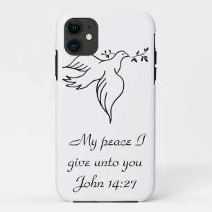 John 14:27 Bible verse Religion Christianity Dove iPhone 11 Case