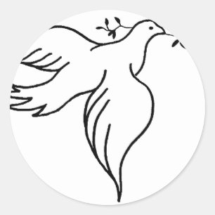 John 14:27 Bible verse Religion Christianity Dove Classic Round Sticker