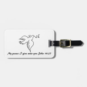 John 14:27 Bible verse Religion Christianity Dove Luggage Tag