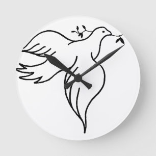 John 14:27 Bible verse Religion Christianity Dove Round Clock