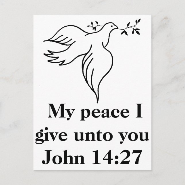 John 14:27 Christianity dove bird wings flight Postcard (Front)
