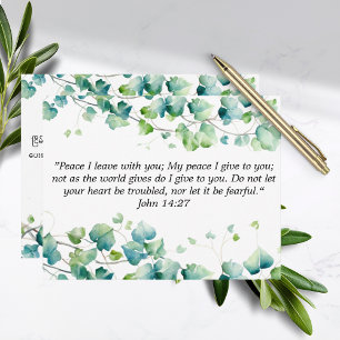 John 14:27 English Burmese Ivy White Note Card