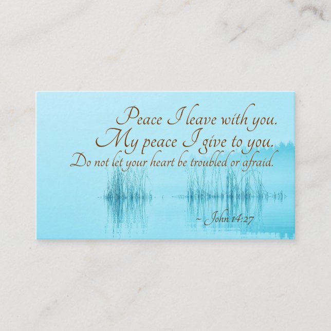 John 14:27 Jesus Words, "Peace I leave with you," Business Card (Front)