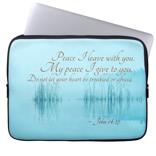 John 14:27 Jesus words, "Peace I leave with you," Laptop Sleeve (Front)