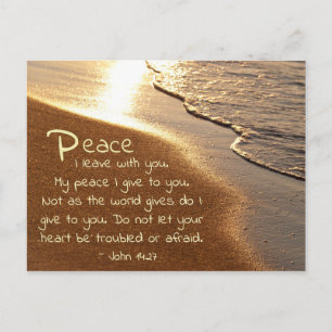 John 14:27 Jesus Words, "Peace I leave with you," Postcard