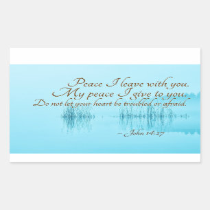 John 14:27 Jesus Words, "Peace I leave with you," Rectangular Sticker