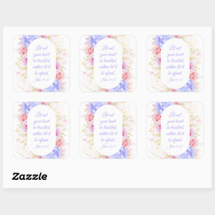 John 14:27 Let Not Your Heart Be Troubled – Womens Square Sticker