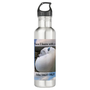 John 14:27 My Peace I Give Dog in Cloudy Sky Blue  710 Ml Water Bottle