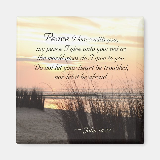 John 14:27 My peace I give to you, Bible Verse Magnet (Front)