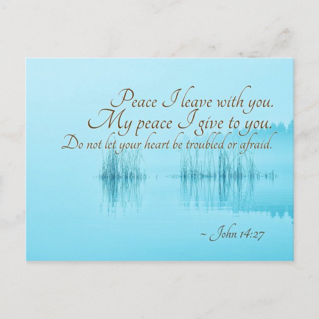 John 14:27 Peace I leave with you, Bible Verse Postcard (Front)