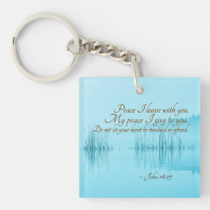 John 14:27 Peace I leave with you, Personalised Key Ring