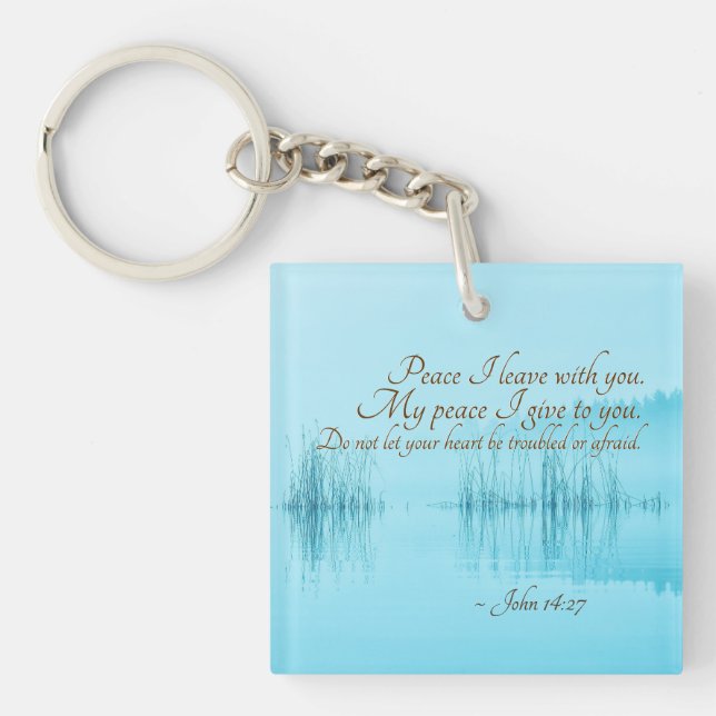 John 14:27 Peace I leave with you, Personalised Key Ring (Front)