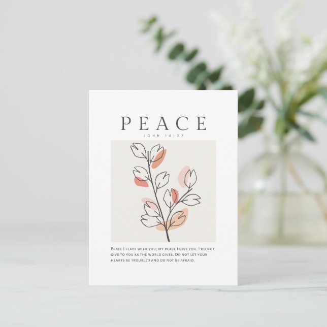 John 14:27 Peace I leave with you Postcard (Standing Front)