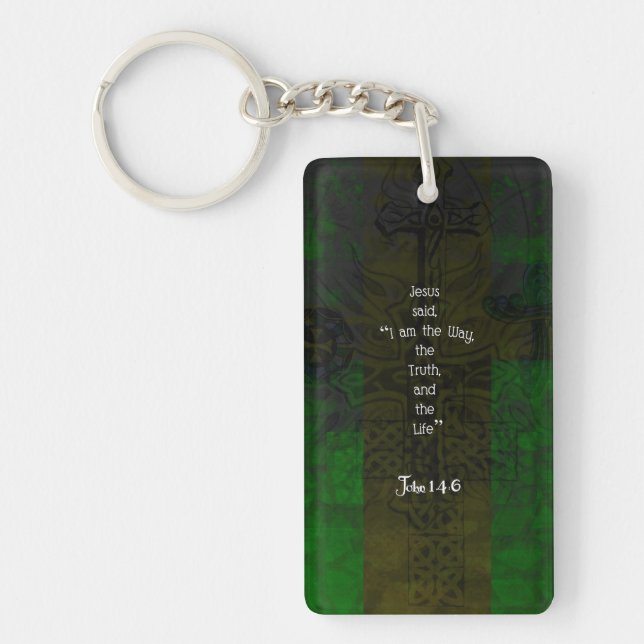 John 14:6 Bible Verse Inspirational Path Quote Key Ring (Front)