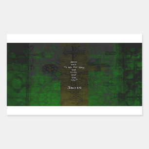 John 14:6 Bible Verse Inspirational Path Quote Rectangular Sticker