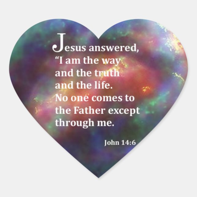 John 14:6 heart sticker (Front)