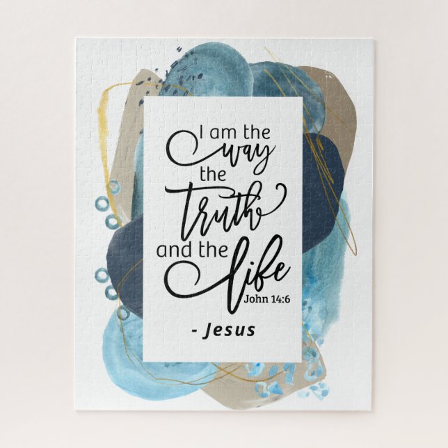 John 14:6 I Am the Way Truth Life Christian Bible Jigsaw Puzzle (Vertical)