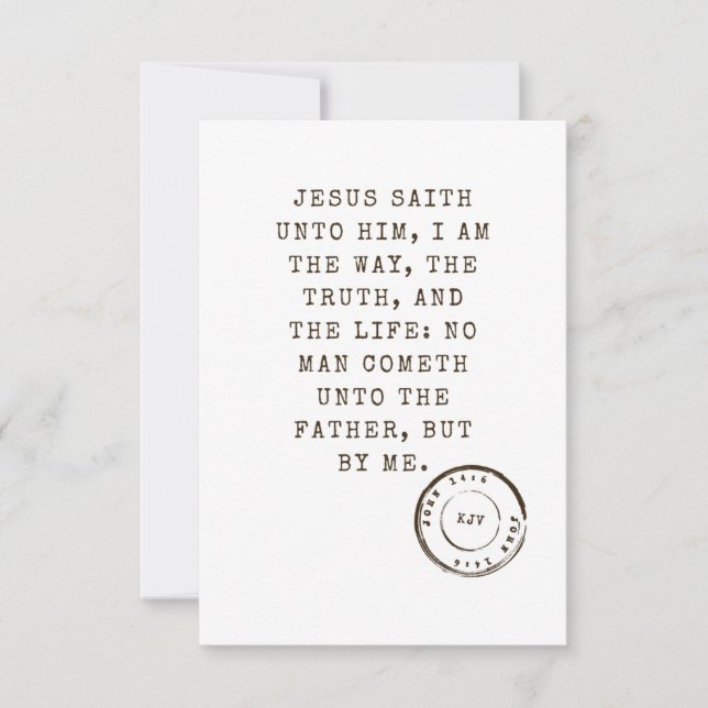 John 14:6 KJV Bible Verse Flat Greeting Card (Front)
