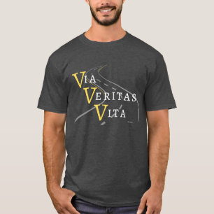 John 14:6: Latin Scripture: Via, Veritas, Vita T-Shirt