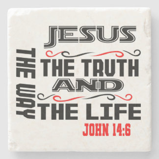 John 14:6 Pilla  Pillar Candle Stone Coaster