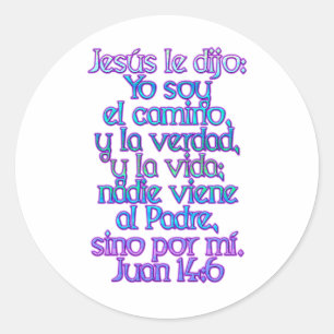 John 14:6 Spanish Classic Round Sticker