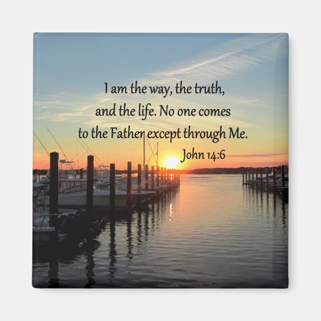 JOHN 14:6 SUNSET PHOTO DESIGN MAGNET (Front)