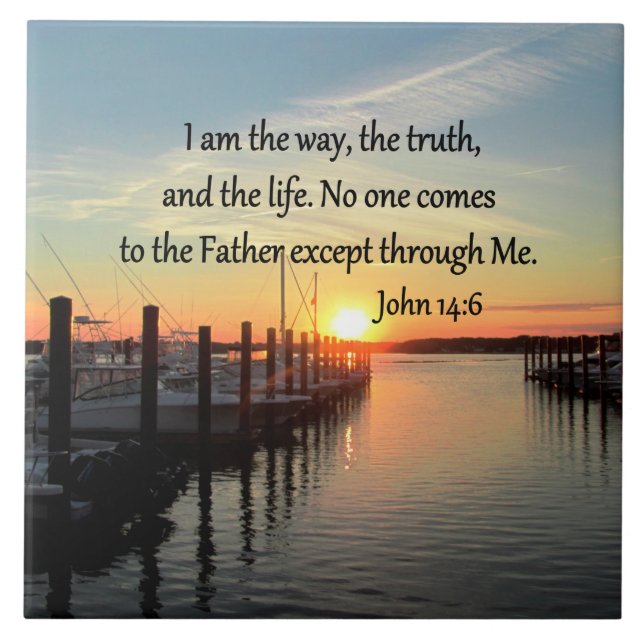 JOHN 14:6 SUNSET PHOTO DESIGN TILE (Front)