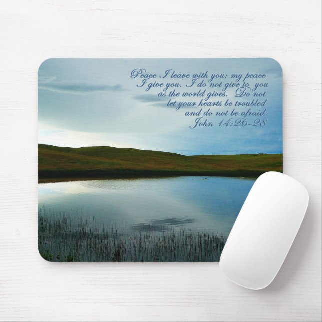 John 14 Peace Scripture Inspirational Mouse Mat (With Mouse)