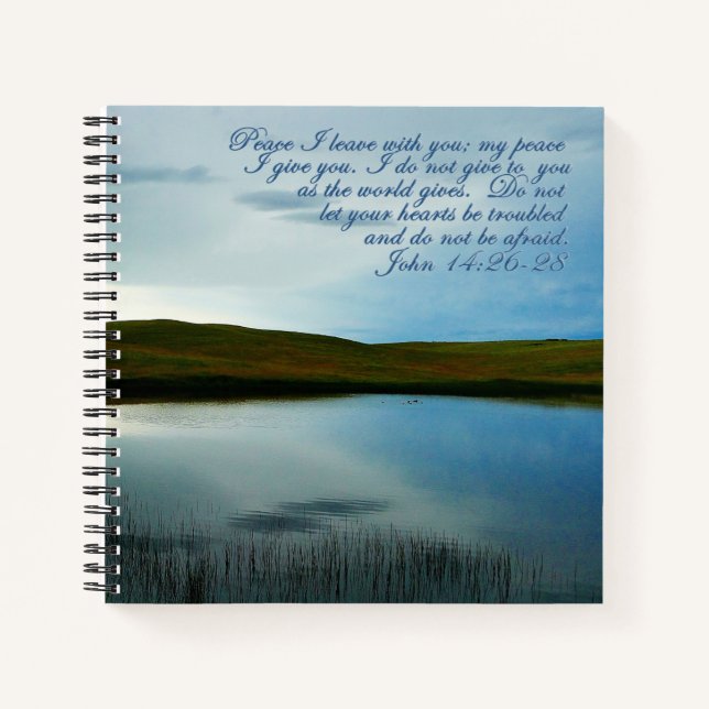 John 14 Peace Scripture Inspirational Notebook (Front)