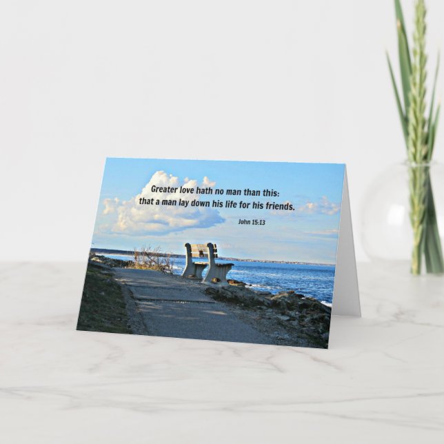 John 15:13 Greater love hath no man than this... Holiday Card (Front)
