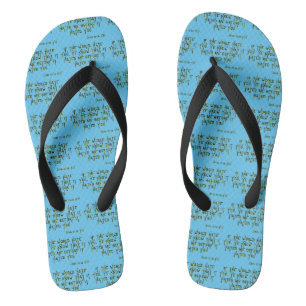 John 15:18 KJV Bible Scripture Verse Blu All-Over Flip Flops