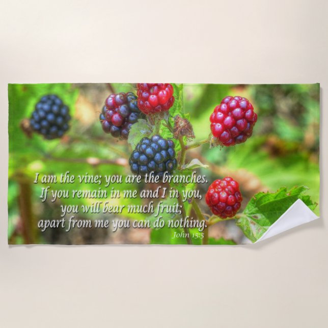 John 15:5 beach towel (Front)