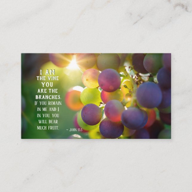 John 15:5 I Am the Vine You are the Branches Jesus Business Card (Front)