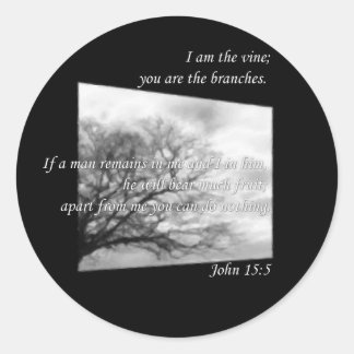John 15:5 ~ Vine and Branches Classic Round Sticker