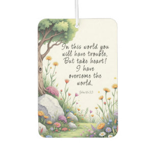 John 16:33 Bible Verse Image Poster Car Air Freshener