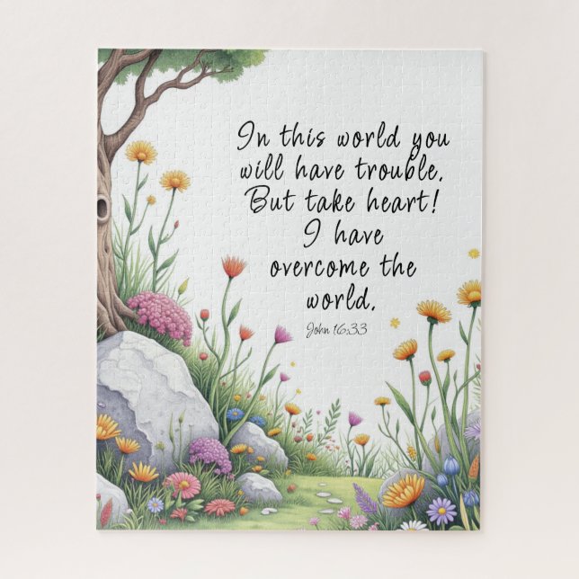 John 16:33 Bible Verse Image  Poster Jigsaw Puzzle (Vertical)