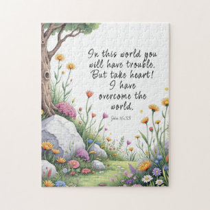 John 16:33 Bible Verse Image  Poster Jigsaw Puzzle