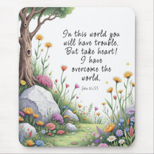 John 16:33 Bible Verse Image  Poster Mouse Mat