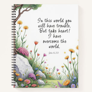 John 16:33 Bible Verse Image  Poster Notebook