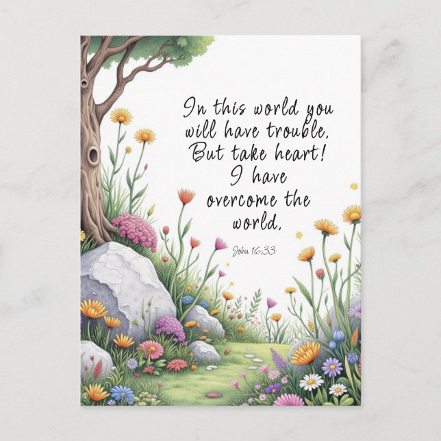 John 16:33 Bible Verse Image  Poster Postcard (Front)