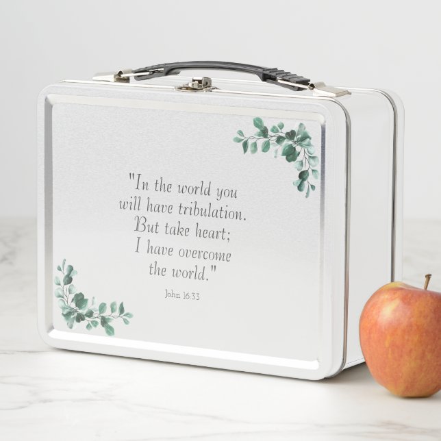 John 16:33  Bible Verses to Encourage You Metal Lunch Box (In Situ)