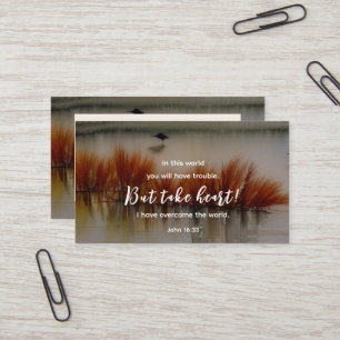 John 16:33 I have Overcome Bible Verse Christian Business Card