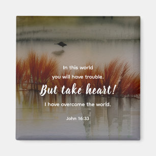 John 16:33 I have Overcome Bible Verse Christian Magnet