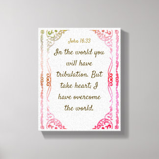 John 16 : 33 | Motivational bible Quotes Verse Canvas Print