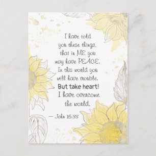 John 16:33 Take heart! I have Overcome the World Postcard