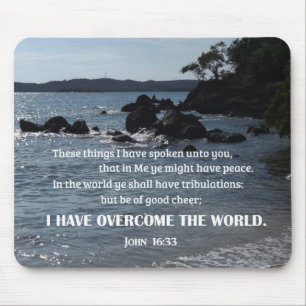 John 16:33 These things I have spoken unto you Mouse Mat