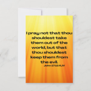 John 17:15 KJV Bible Verse Pic Flat Greeting Card