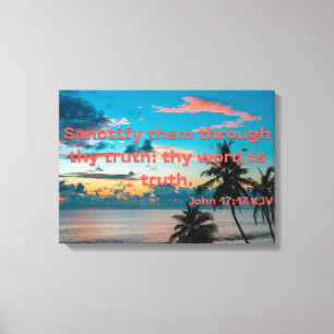 John 17:17 Bible Verse Scripture KJV Canvas Pic Print